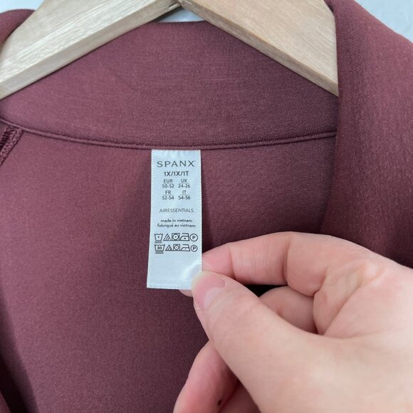 Spanx Womens 1X Half Zip Airessentials Brown Pull Over 50346r - Picture 8 of 13